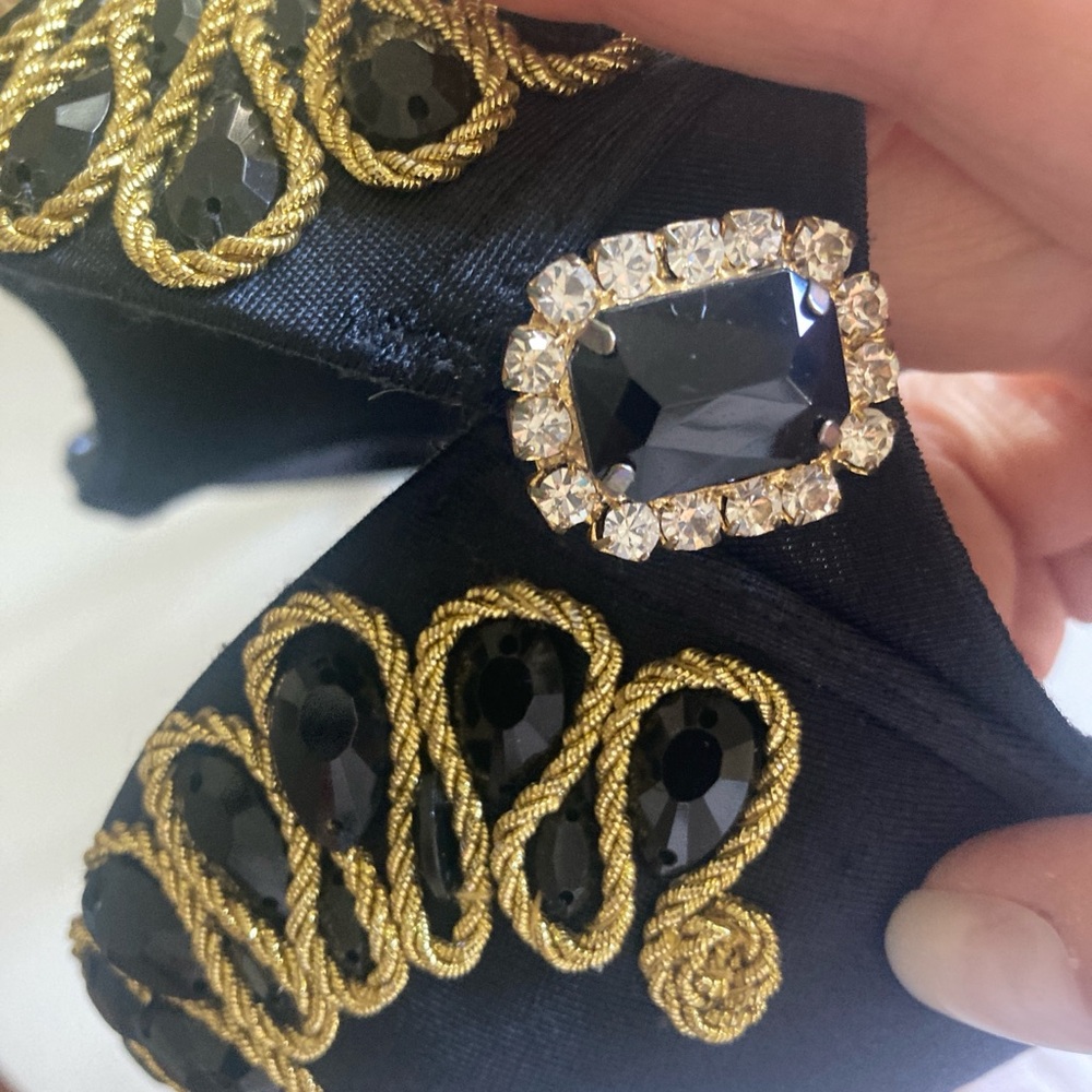 Marciano Black Gold and diamond Brooch with crystal Accents